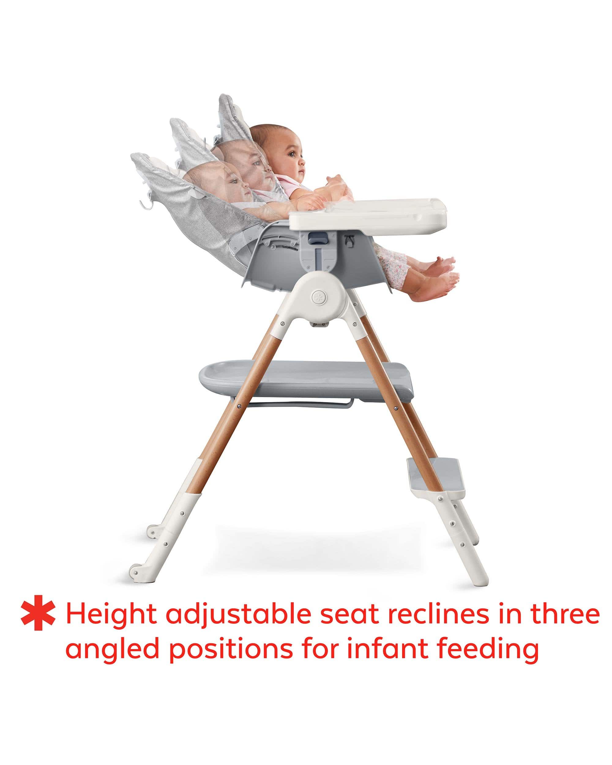 Skip Hop Sit to Step High Chair - Adjustable Baby Feeding Chair with 3-Position Recline & Removable Tray - Perfect for Infants & Toddlers at Home or Dining Out