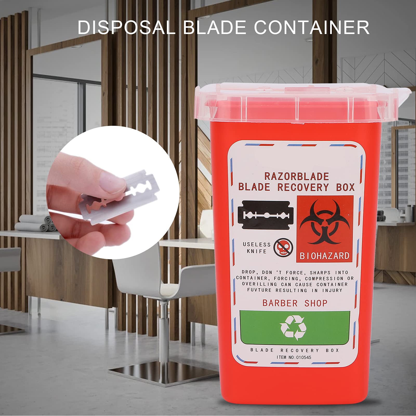 Professional Barber Blade Disposal Container - Safe & Hygienic Razor Blade Disposal Box for Hair Salons, Barbershops & Home Use (Red) | Ideal for Shaving, Haircuts & Grooming Safety
