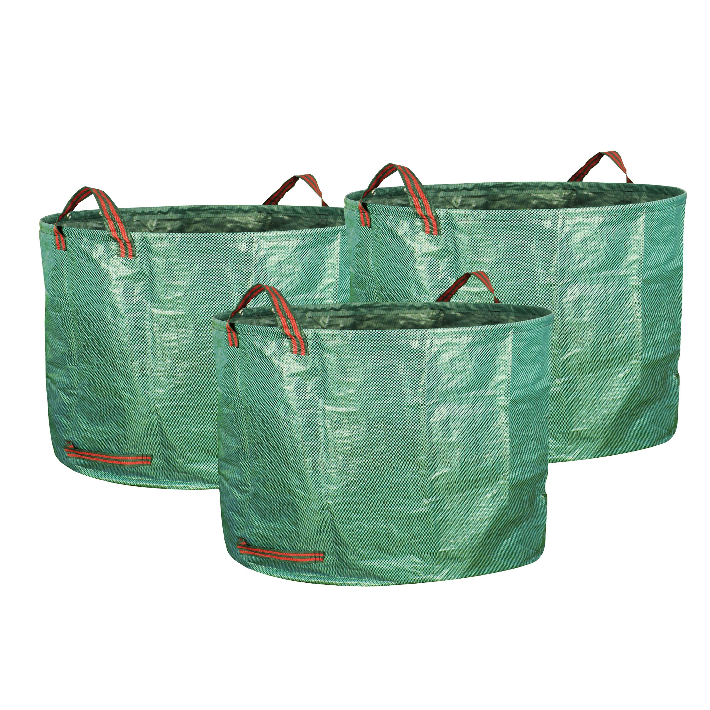 Gardzen 16-Gallon Garden Bags 3-Pack - Heavy Duty Reusable for Lawn & Pool Waste