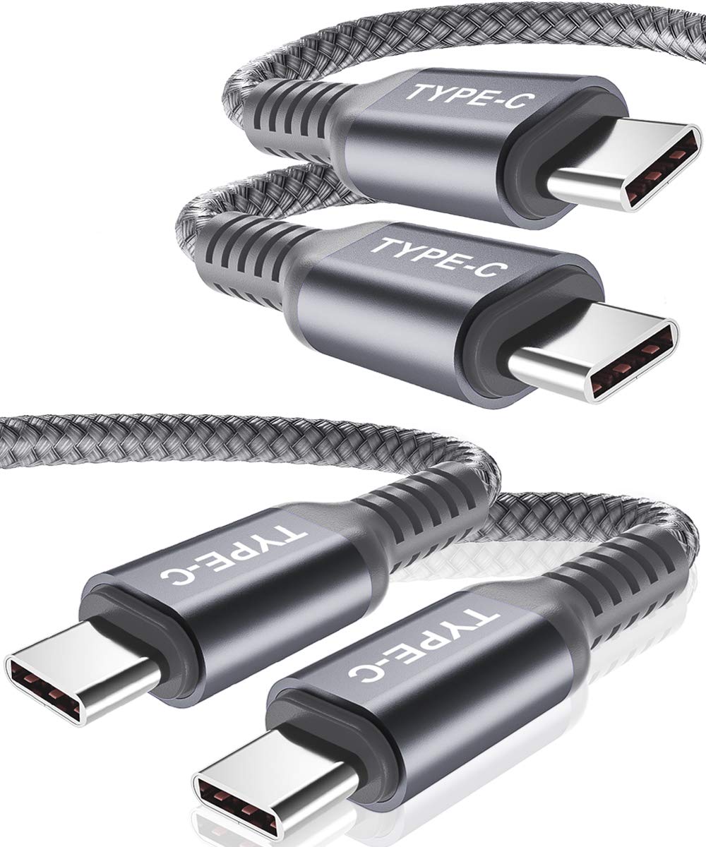 Basesailor 2-Pack 100W USB C to USB C Fast Charging Cable 6.6ft PD Power Delivery Charger Cord for MacBook Pro/Air, iPad Pro/Air/Mini, Samsung Galaxy Z Flip/Fold, Google Pixel - Perfect for Travel, Office & Home Charging