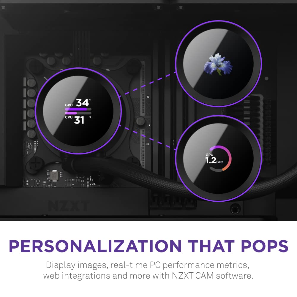 NZXT Kraken 360mm RGB AIO Liquid CPU Cooler with Customizable LCD Display - High Performance Cooling for Gaming PCs, High-Performance Pump & 3x 120mm Fans - Black - Perfect for Gaming Rigs, Workstations & Overclocking