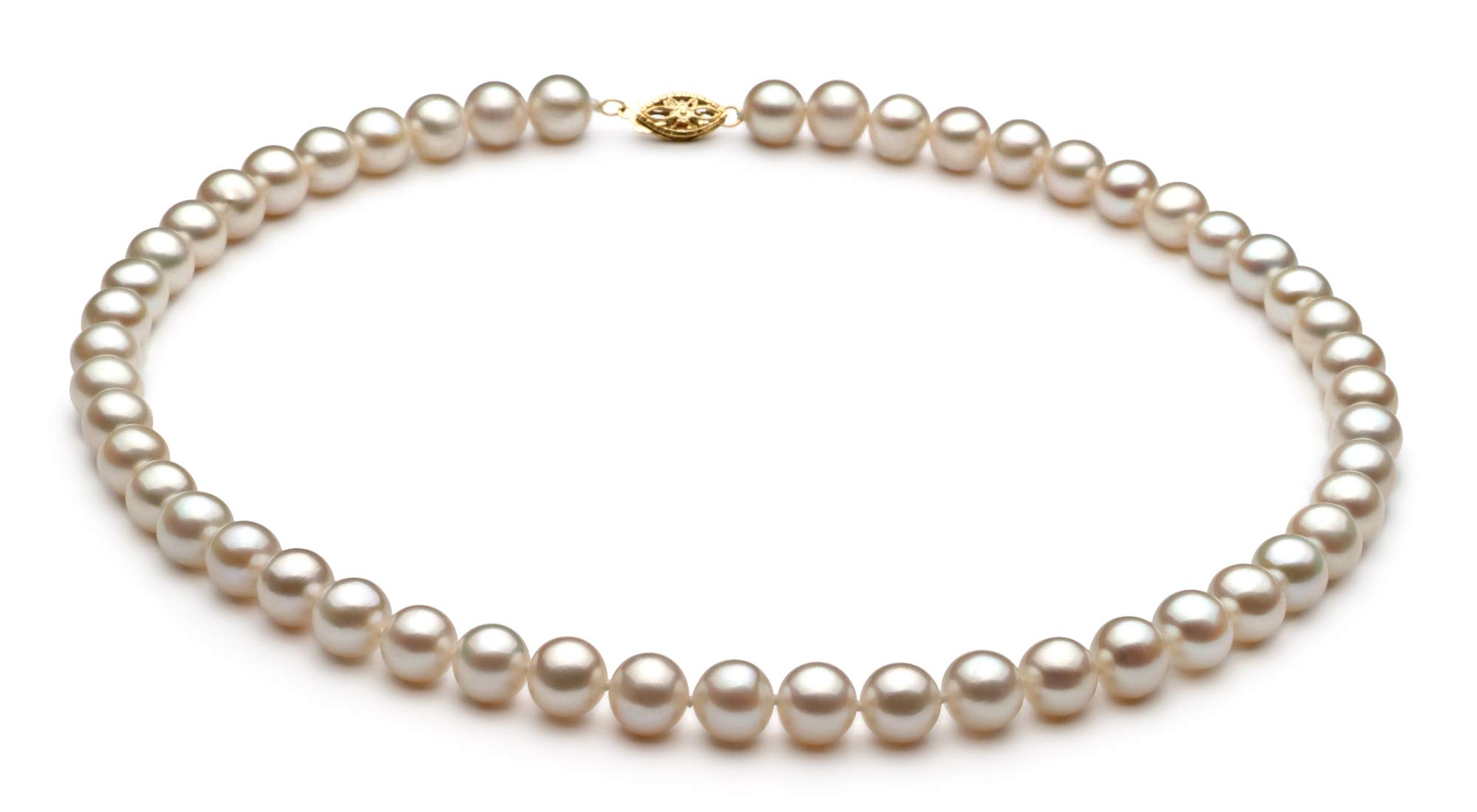 7.5-8.5mm AA Quality White Freshwater Cultured Pearl Necklace for Women - Elegant Jewelry Gift for Brides, Anniversaries & Special Occasions
