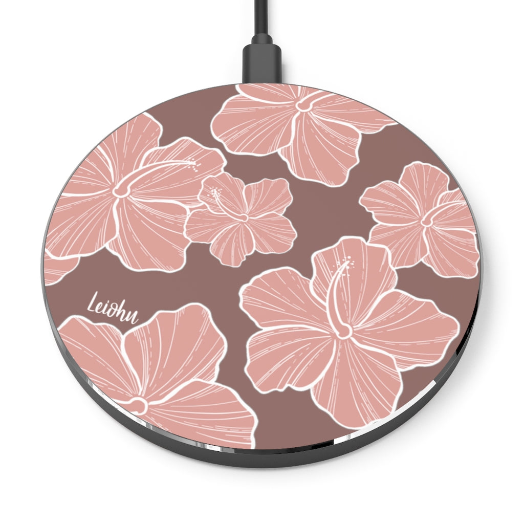 Hibiscus Dream Wireless Charger - Fast Qi-Certified Charging Pad for iPhone, Samsung, AirPods - Perfect for Home, Office, and Travel
