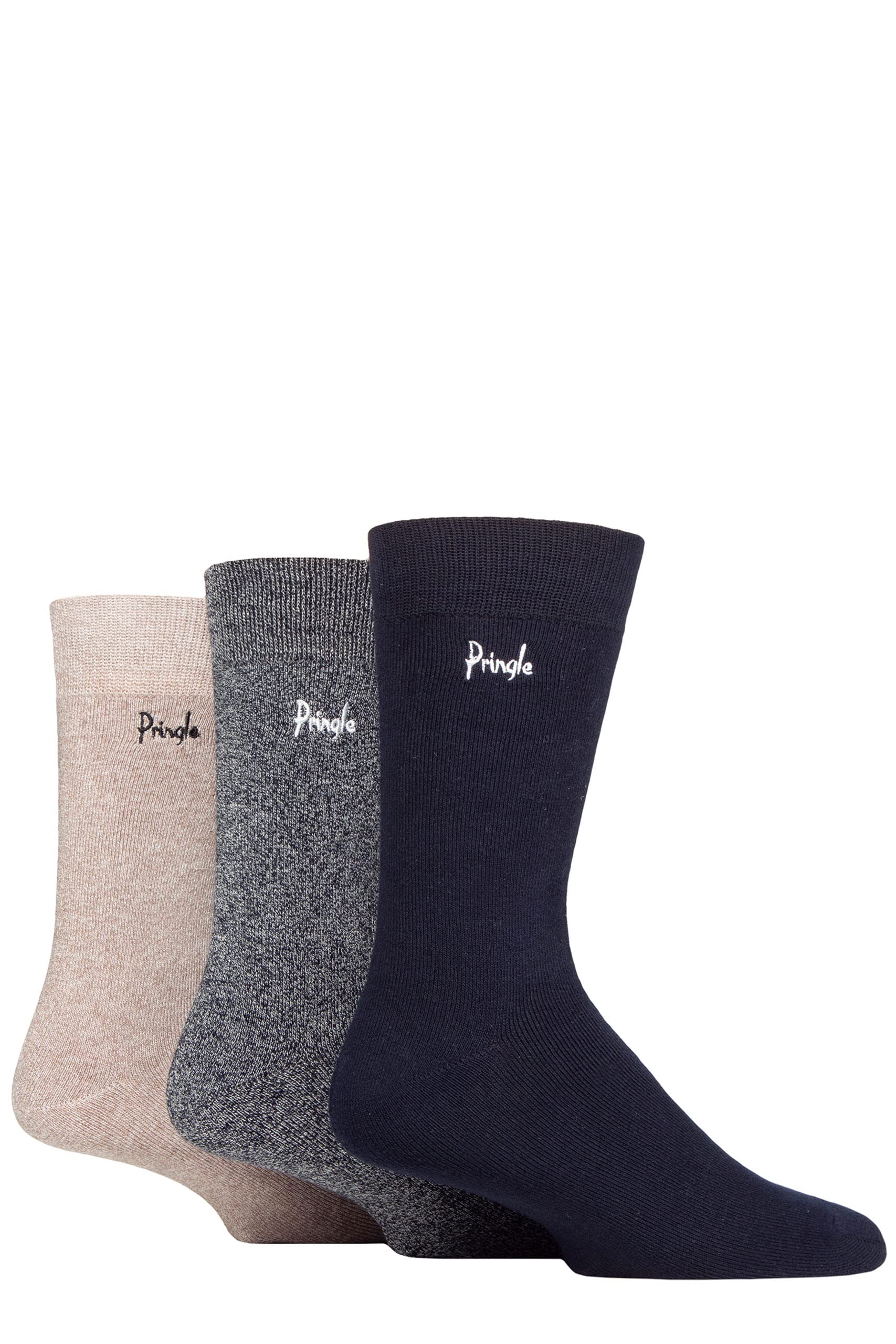 Pringle Men's Bamboo Cushioned Comfort Socks - 3 Pack Soft Breathable Casual Socks for Everyday Wear, Work & Relaxation