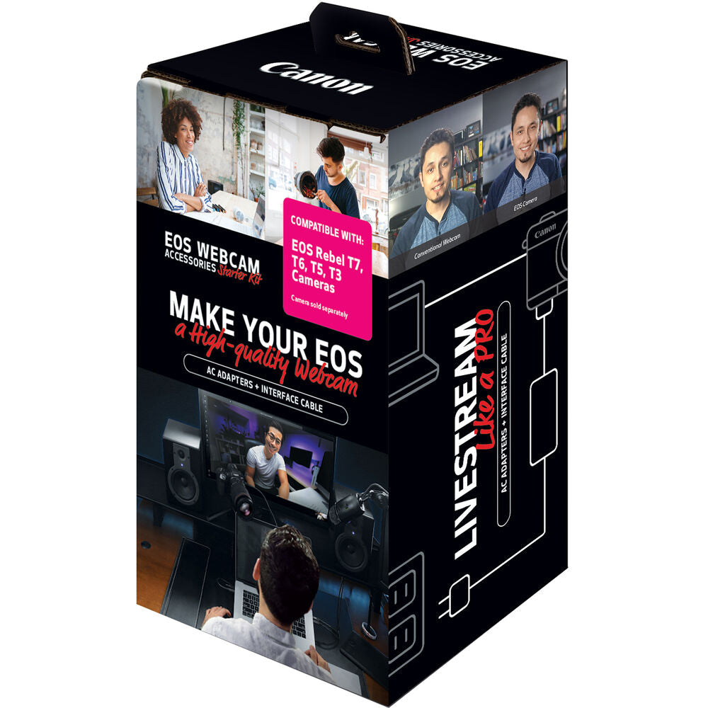 Canon EOS Webcam Accessories Starter Kit for EOS Rebel T3 T5 T6 T7 DSLR Cameras - Live Streaming YouTube Twitch Video Conferencing Setup