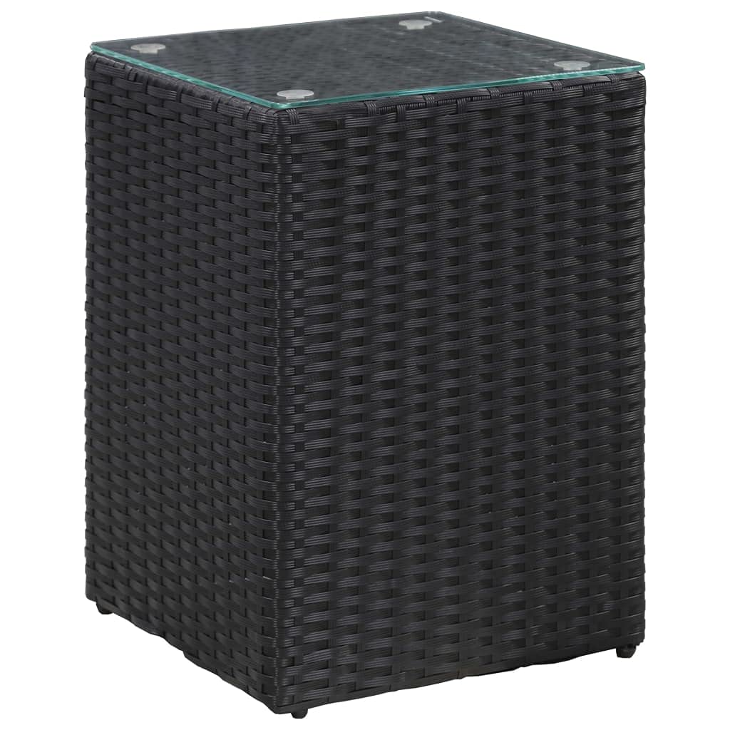 Modern Glass Top Side Table - 13.8