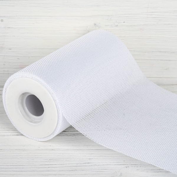 6-Inch x 30 Feet White Burlap Fabric Roll for Wedding Decor, Party Centerpieces, DIY Crafts & Home Decor - Natural Jute Material for Table Runners, Gift Wrapping & Rustic Decorations