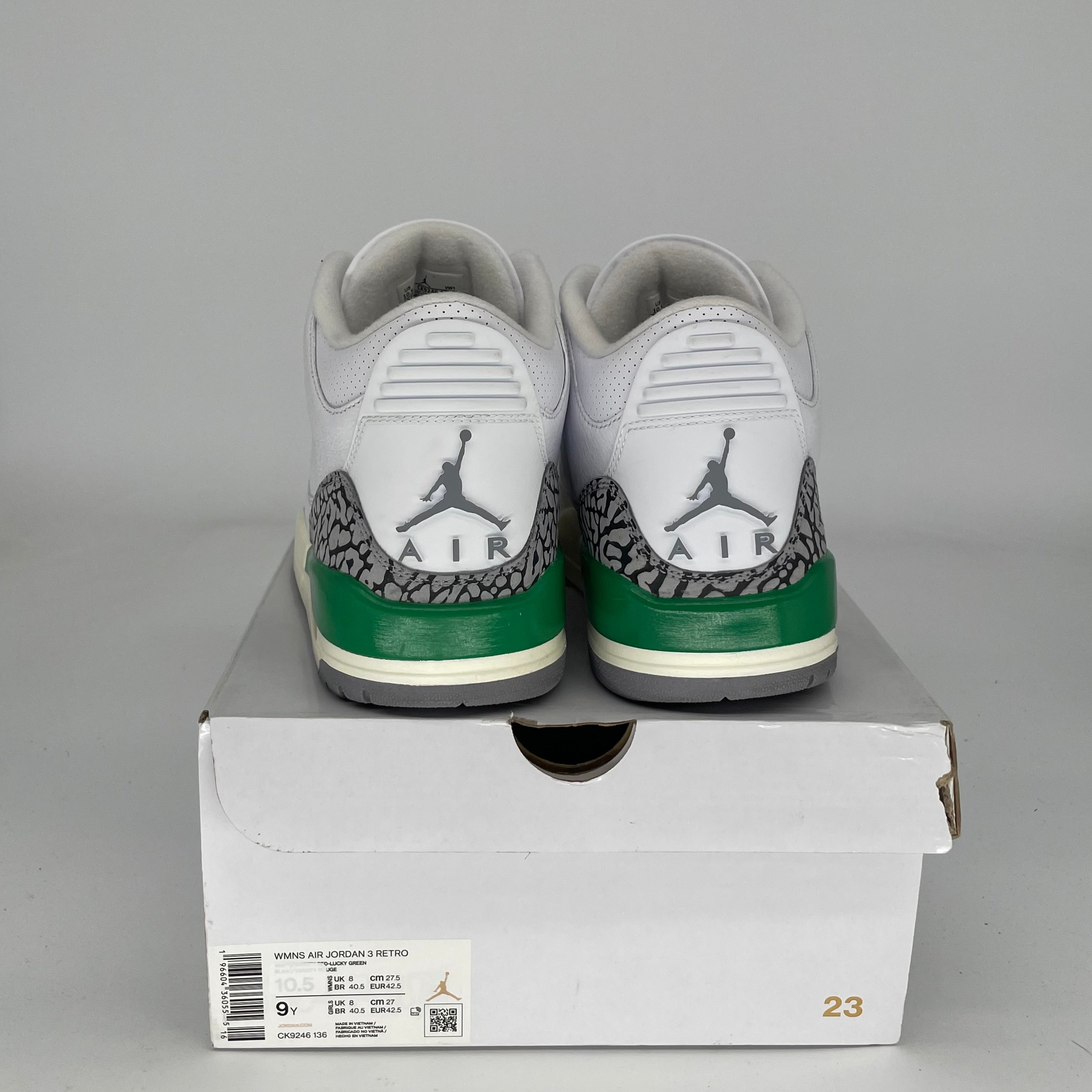 AIR JORDAN 3 Lucky Green Women's Basketball Shoes Size 9/10.5W - Retro Style Sneakers CK9246-136 for Running, Gym Workouts & Street Fashion