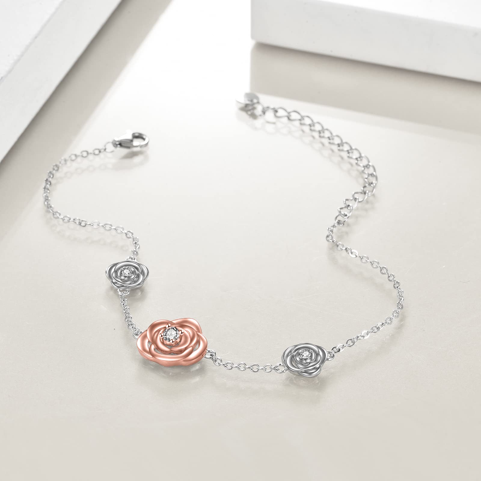 CRMAD Moonstone Sterling Silver Anklet for Women - Moon, Star, Daisy & Celtic Charm Designs | Irish Jewelry for Beach, Boho Style & Everyday Wear
