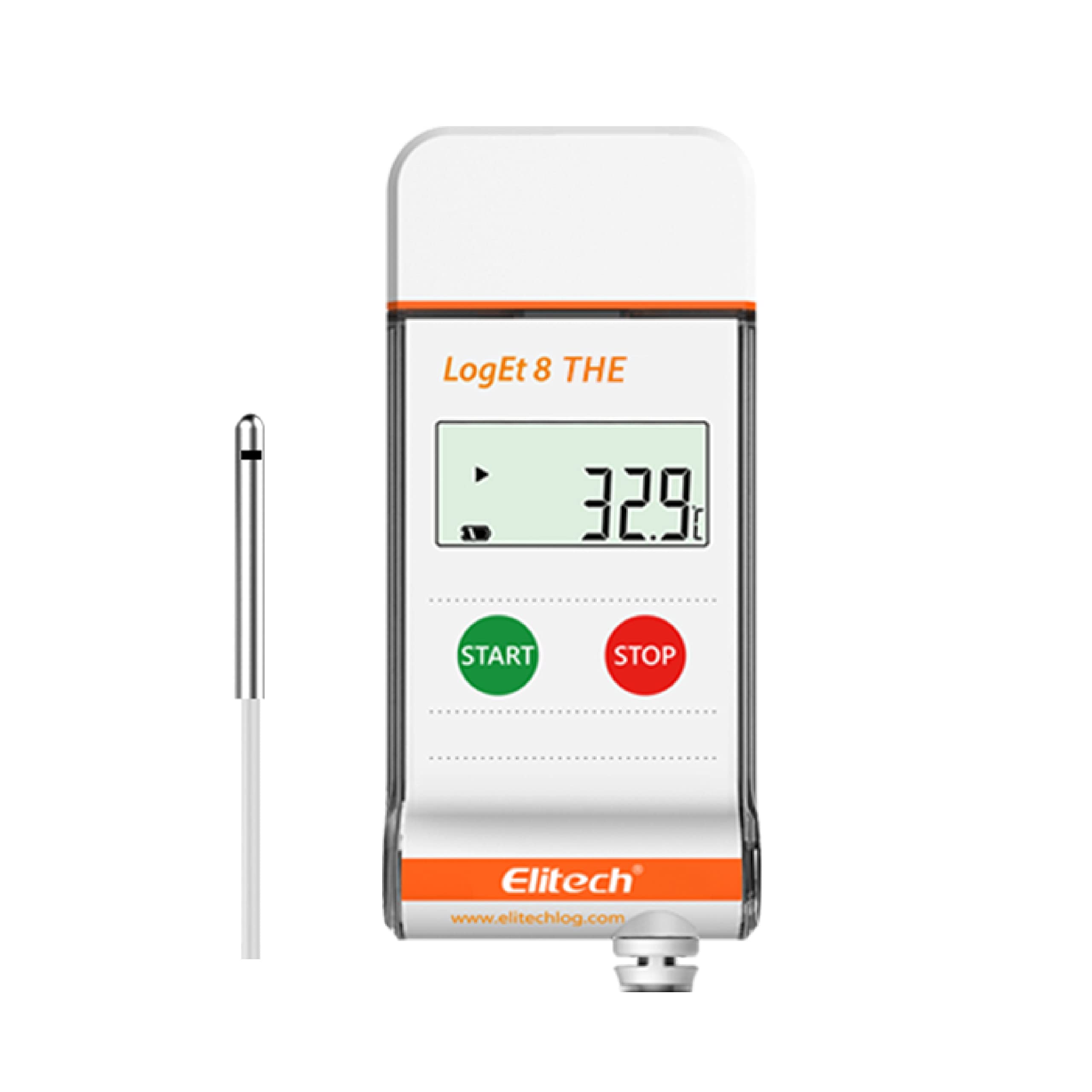 Elitech Digital Temperature Humidity Data Logger - Reusable Monitor Recorder for Pharmacy Refrigerator, Vaccine Fridge & Medical Storage - LogEt 8 Thermometer for Food Safety, Laboratory & Warehouse Monitoring