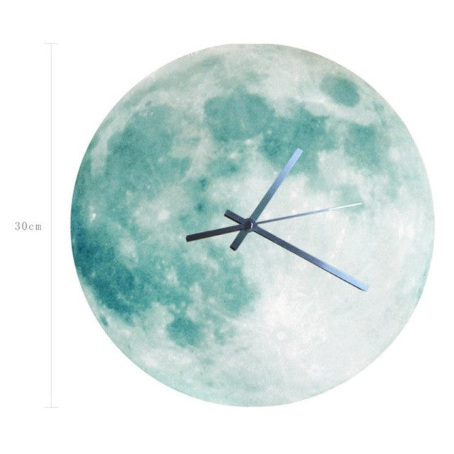 3D Luminous Moonlight Wall Clock - Glow in The Dark Wall Decor for Kids Room, Living Room & Bedroom - Perfect for Nighttime Reading & Nursery Decor