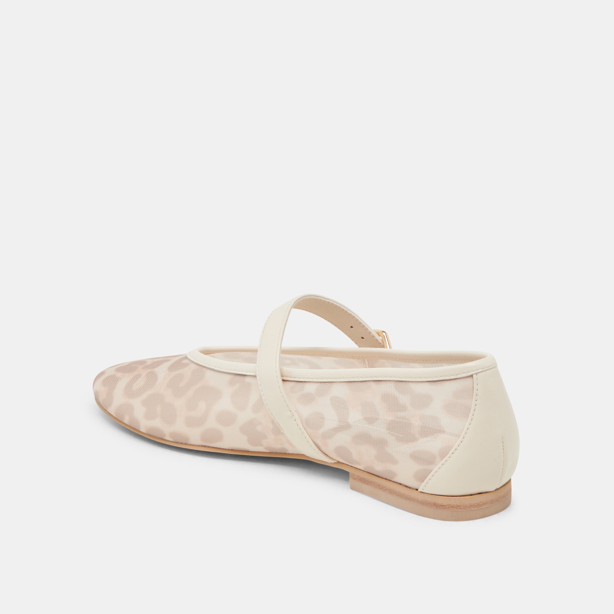 ROSLYN Women's Ballet Flats - White Leopard Print Mesh Comfortable Slip-On Shoes for Casual Wear, Office & Dance