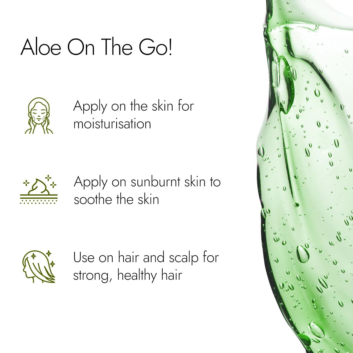 Kapiva Pure Aloe Vera Gel for Face & Hair - 500g Hydrating, Moisturizing & Soothing Skin Care | Multipurpose Aloe Gel for Sunburn Relief, After Shave, Hair Mask & Daily Skincare