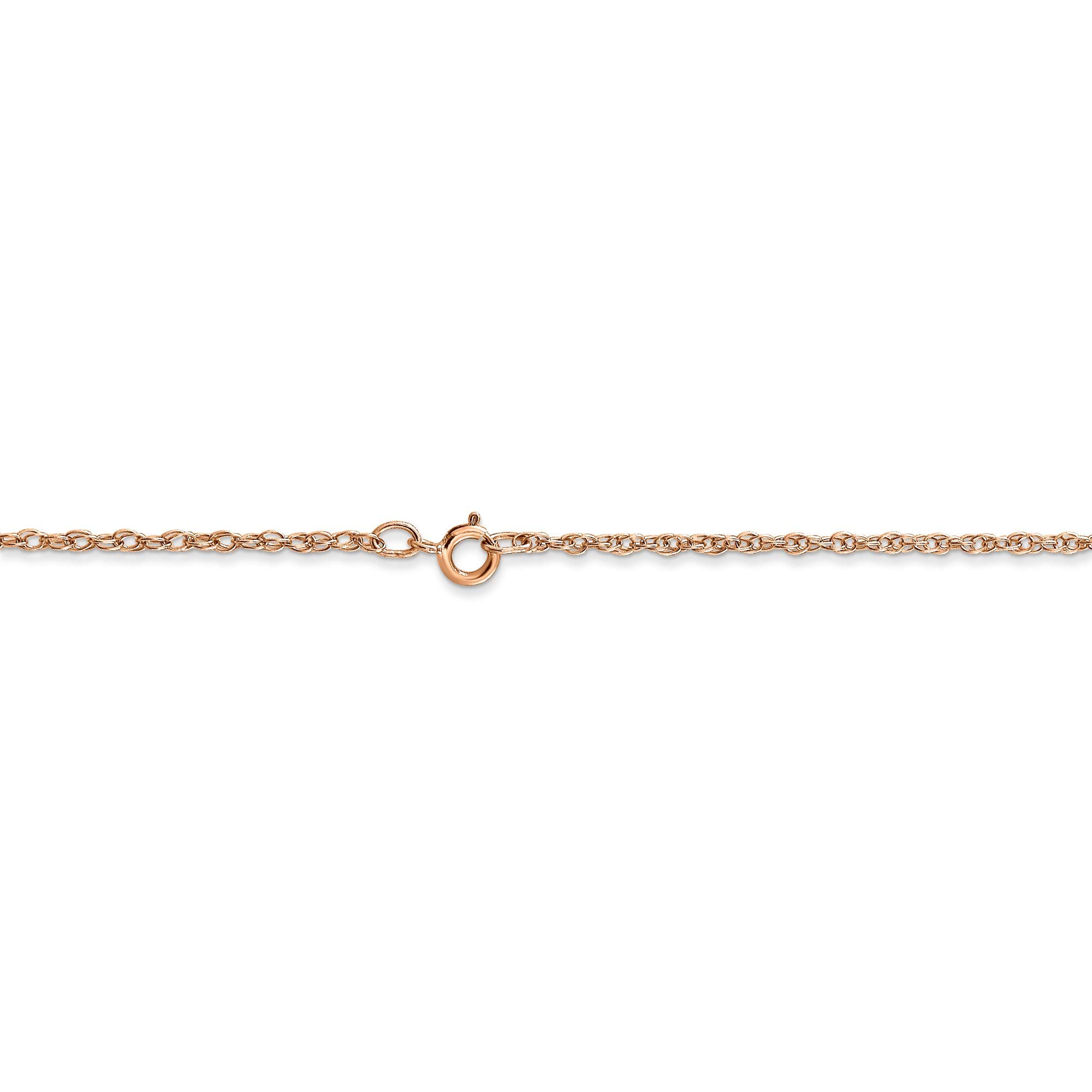 14K Rose Gold 1.15mm Cable Rope Chain Necklace - 18 Inch Dainty Carded Jewelry for Women - Perfect for Layering, Gifts & Everyday Wear
