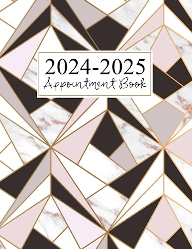 2024-2025 Appointment Book Planner - Weekly & Daily Organizer with Hourly Schedule in 15 Minute Increments | Marble Cover Design | Perfect for Spa, Hair Salon, Business Professionals & Personal Use | Time Management & Productivity Tool
