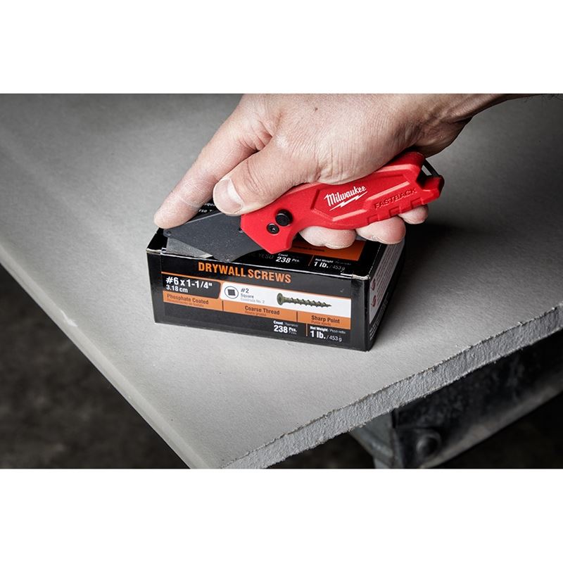Fastback Compact Folding Utility Knife - 48-22-1500 | Heavy Duty Retractable Blade for DIY, Construction & Crafting | Portable Pocket Knife for Home, Office & Outdoor Use