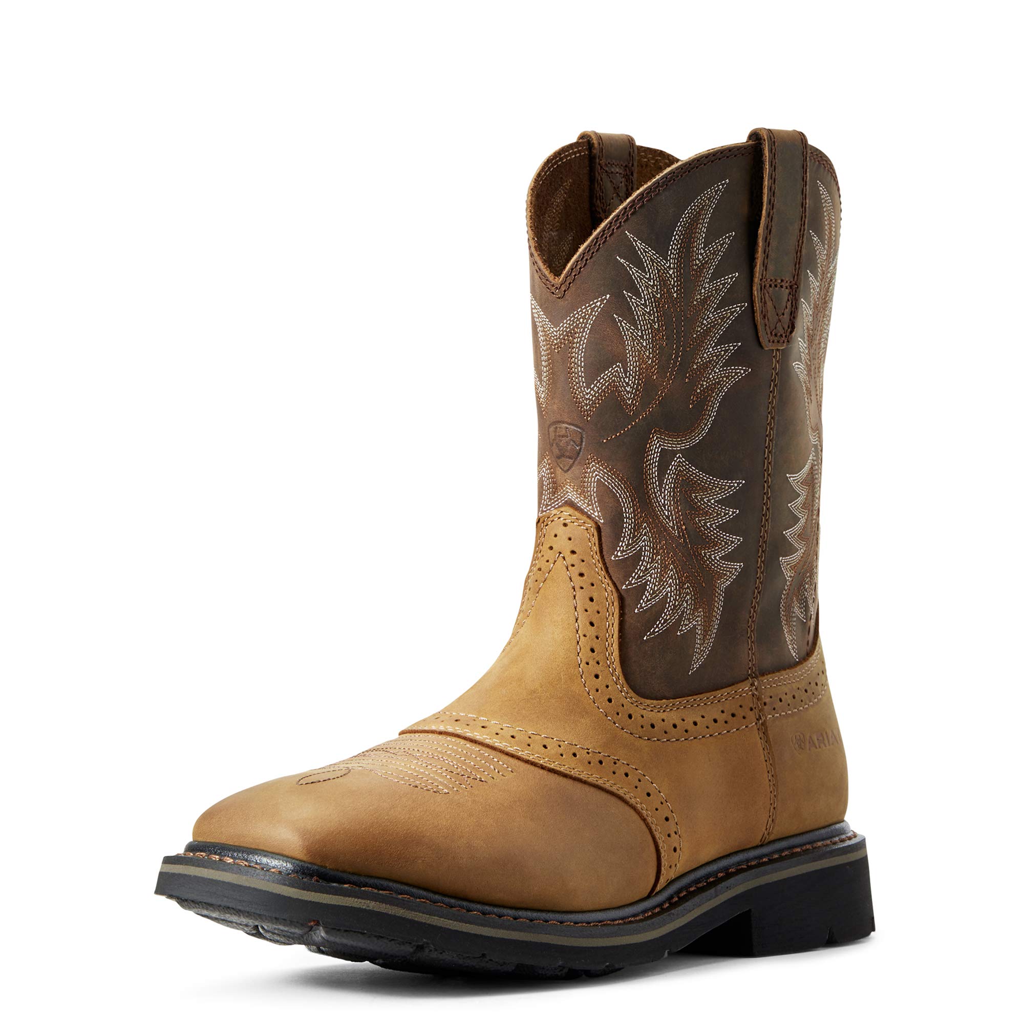 Ariat Men's Sierra Wide Square Toe Work Boots - Durable Steel Toe Construction for Construction, Ranch & Outdoor Work | Comfortable Safety Shoes for Heavy Duty Jobs