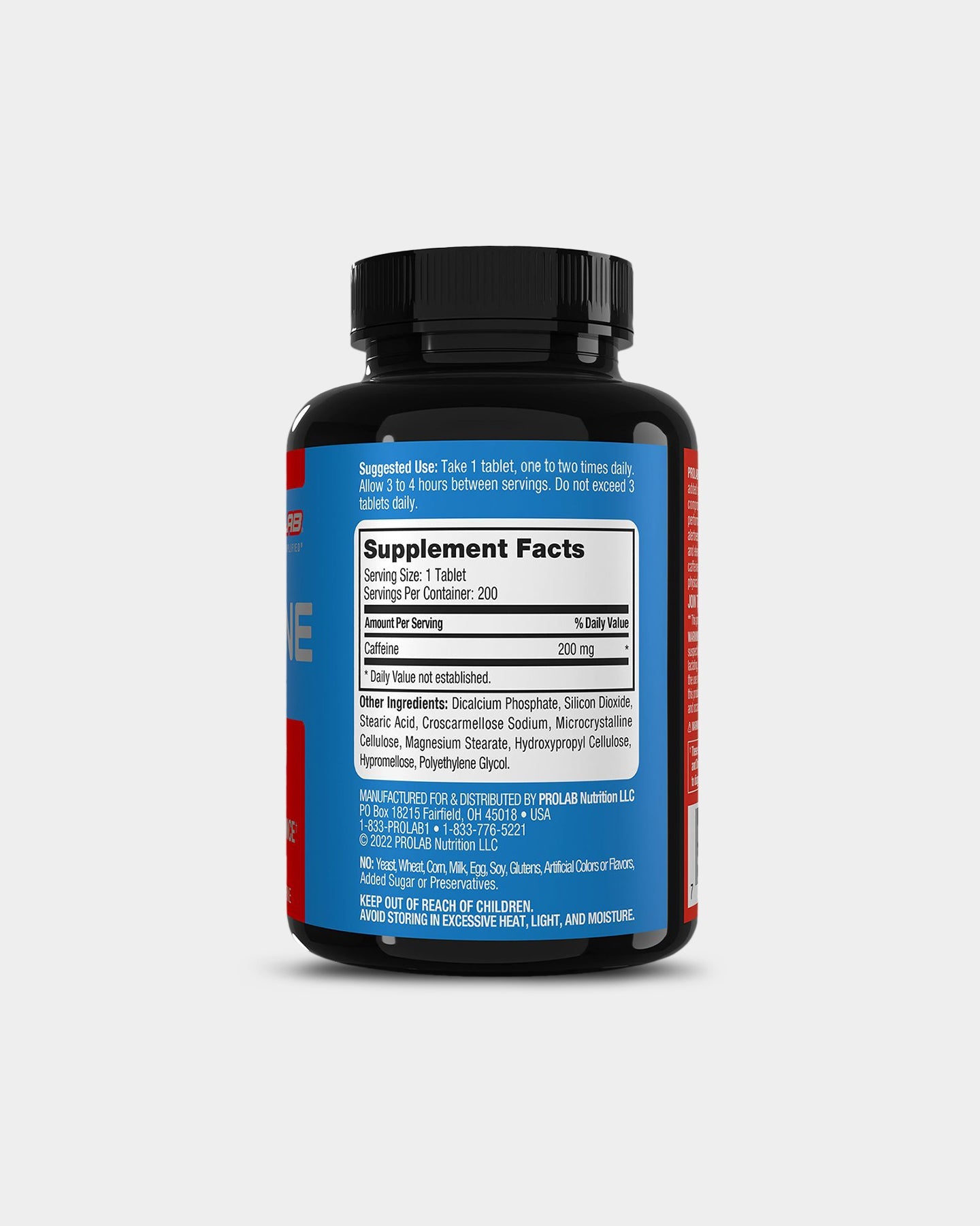 Prolab Nutrition Caffeine Pills 200mg - 90 Capsules | Energy & Focus Booster for Workouts, Study & Daily Performance | Vegan & Non-GMO Supplement