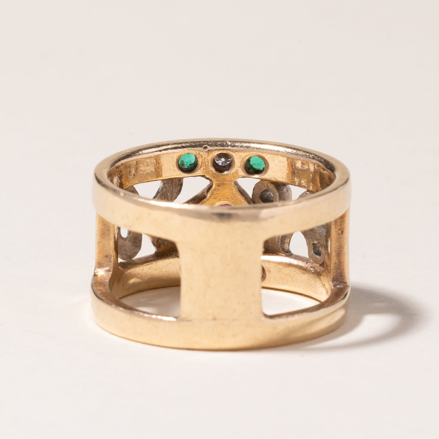 10K Yellow Gold Multi Gemstone Ring with 0.15ct, 0.11ctw & 0.12ctw Diamonds - Size 7 | Elegant Stackable Band for Women, Perfect for Wedding, Anniversary & Everyday Jewelry