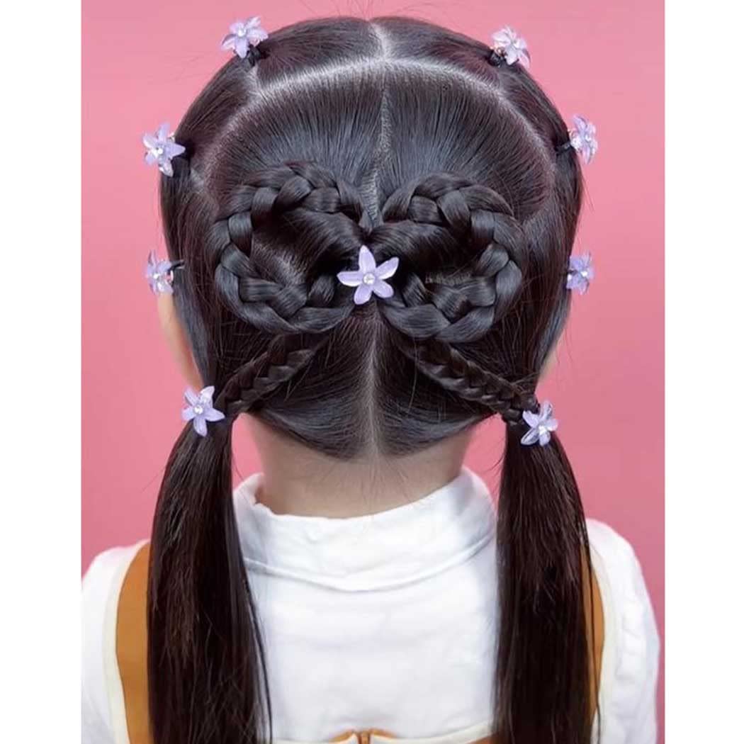 BARTOSI Small Purple Flower Hair Clips - 5 Pack Floral Hair Barrettes for Women & Girls | Perfect for Weddings, Parties & Everyday Hair Accessories