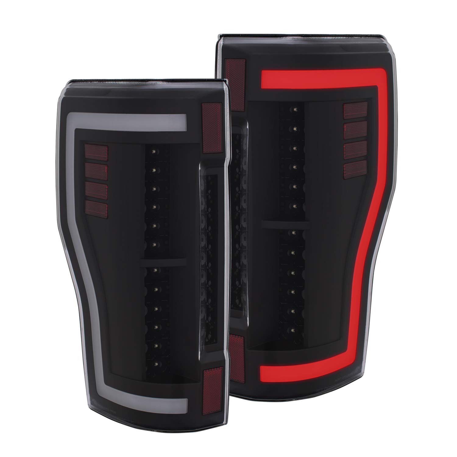 ANZO 311287 LED Tail Lights - Red/Clear - Compatible with Select Car Models - Enhance Visibility & Style for Night Driving & Custom Builds