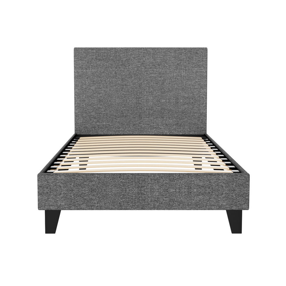 Coogee Single Bed Frame Grey - Sturdy and Modern Platform Bed for Small Spaces - Perfect for Kids Rooms, Guest Rooms & Apartments