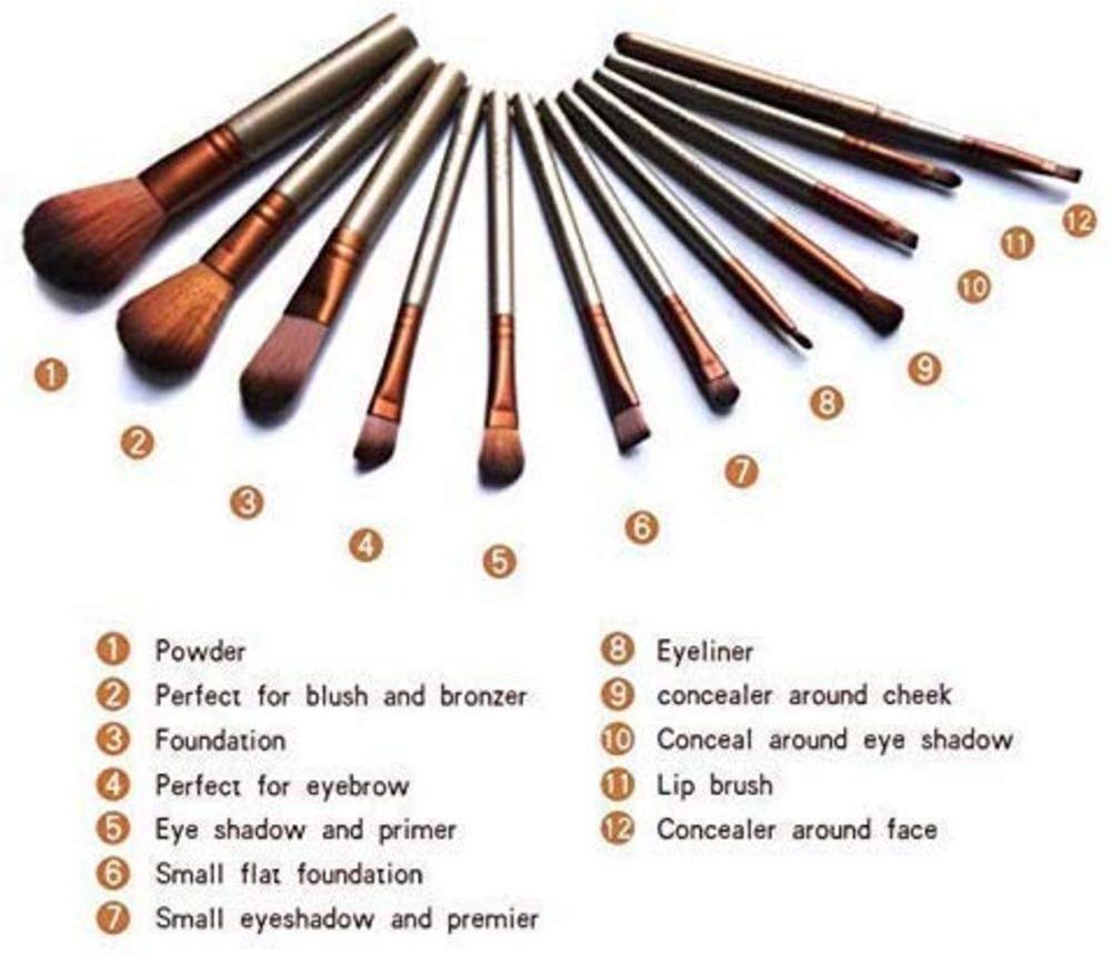 Premium 12-Piece Silver Makeup Brush Set with Pink Blender Sponge - Professional Cosmetic Brushes for Women & Girls - Perfect for Foundation, Contouring & Eyeshadow Application