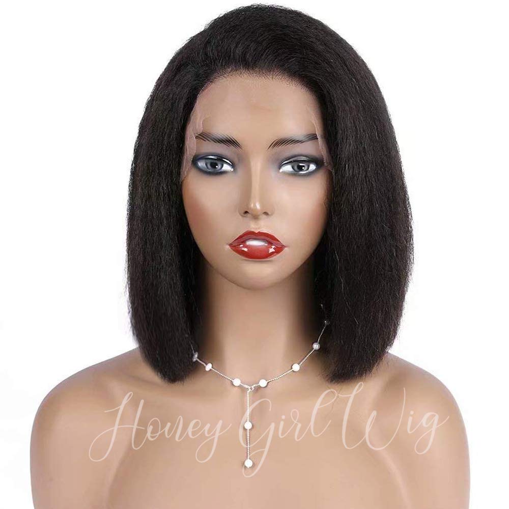 9A Grade 360 Lace Frontal Wig - 150% Density Pre Plucked Kinky Straight Human Hair Wig with Baby Hair | 14