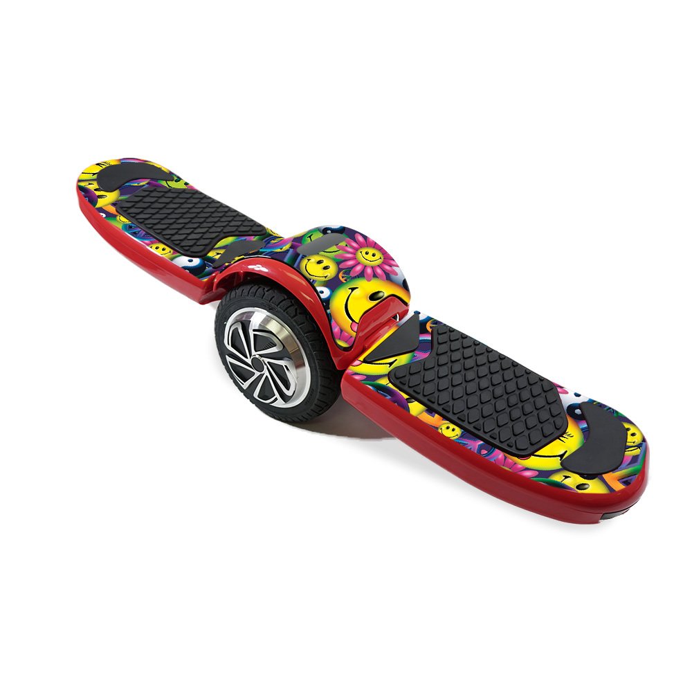 MightySkins Vinyl Decal Wrap Cover Compatible with LTXtreme Free-Style Hoverboard - Peace Smile Design | Protective, Durable, Customizable Skin | Easy to Apply & Remove | Made in USA | Perfect for Personalizing & Protecting Your Hoverboard