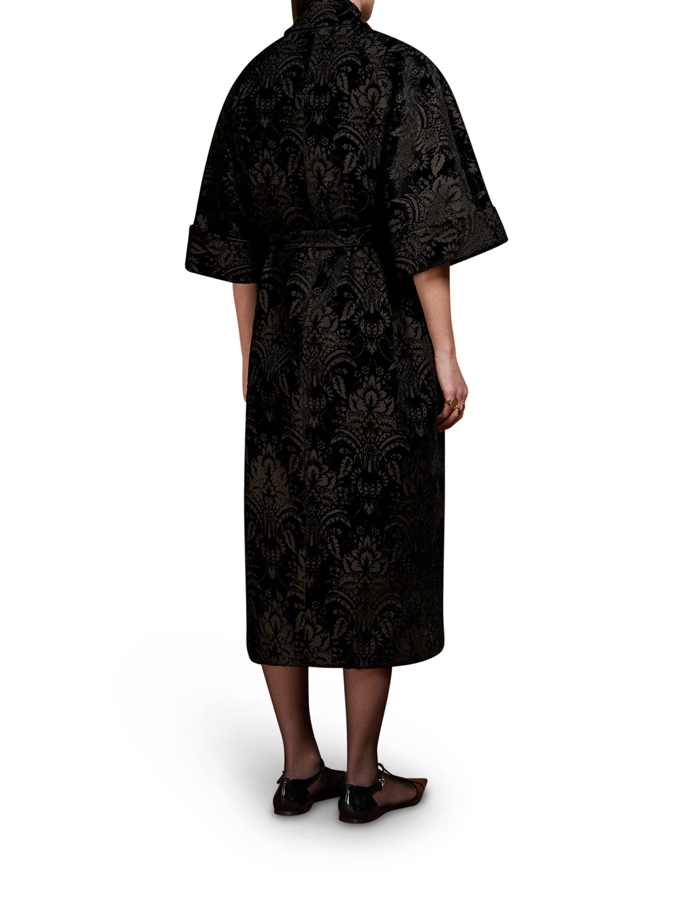 Luxury Damask Velvet Cape Coat for Women - Elegant Winter Cloak with Hood, Perfect for Evening Parties, Weddings & Cold Weather Fashion