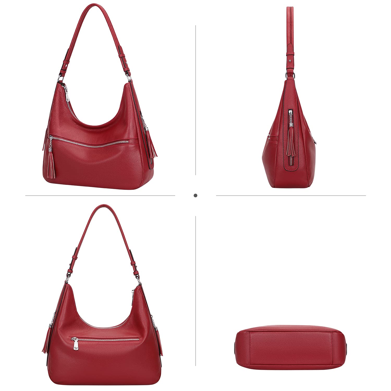 Genuine Leather Hobo Bags for Women - Soft Medium Shoulder Purse & Handbag - Perfect for Casual Outings, Work & Travel Accessories