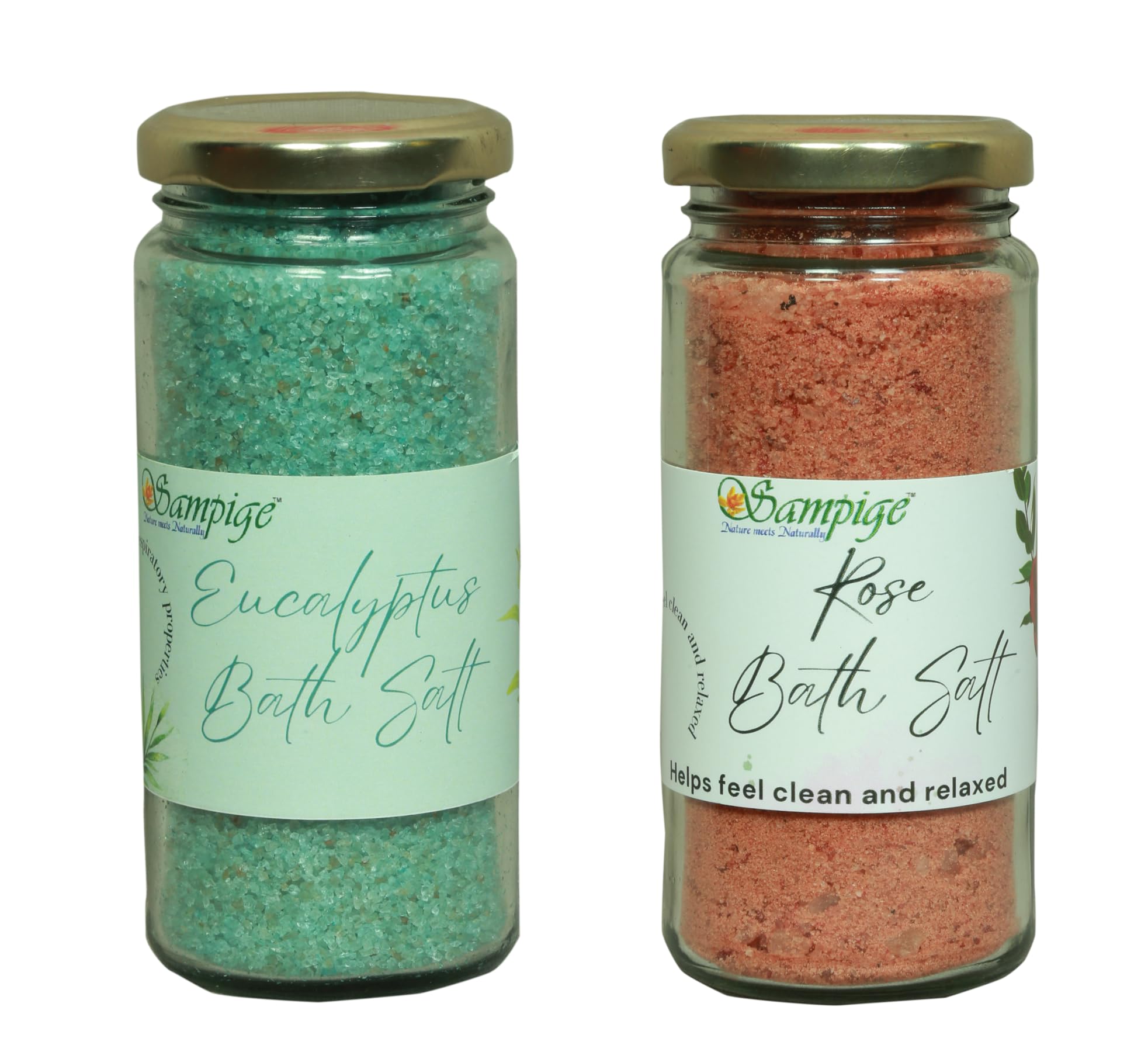Premium Sampige Rose & Eucalyptus Bath Salt Blend - 500g (2x250g) for Relaxation & Stress Relief | Spa-Quality Aromatherapy | Perfect for Self-Care, Gift Giving & Luxury Bath Time