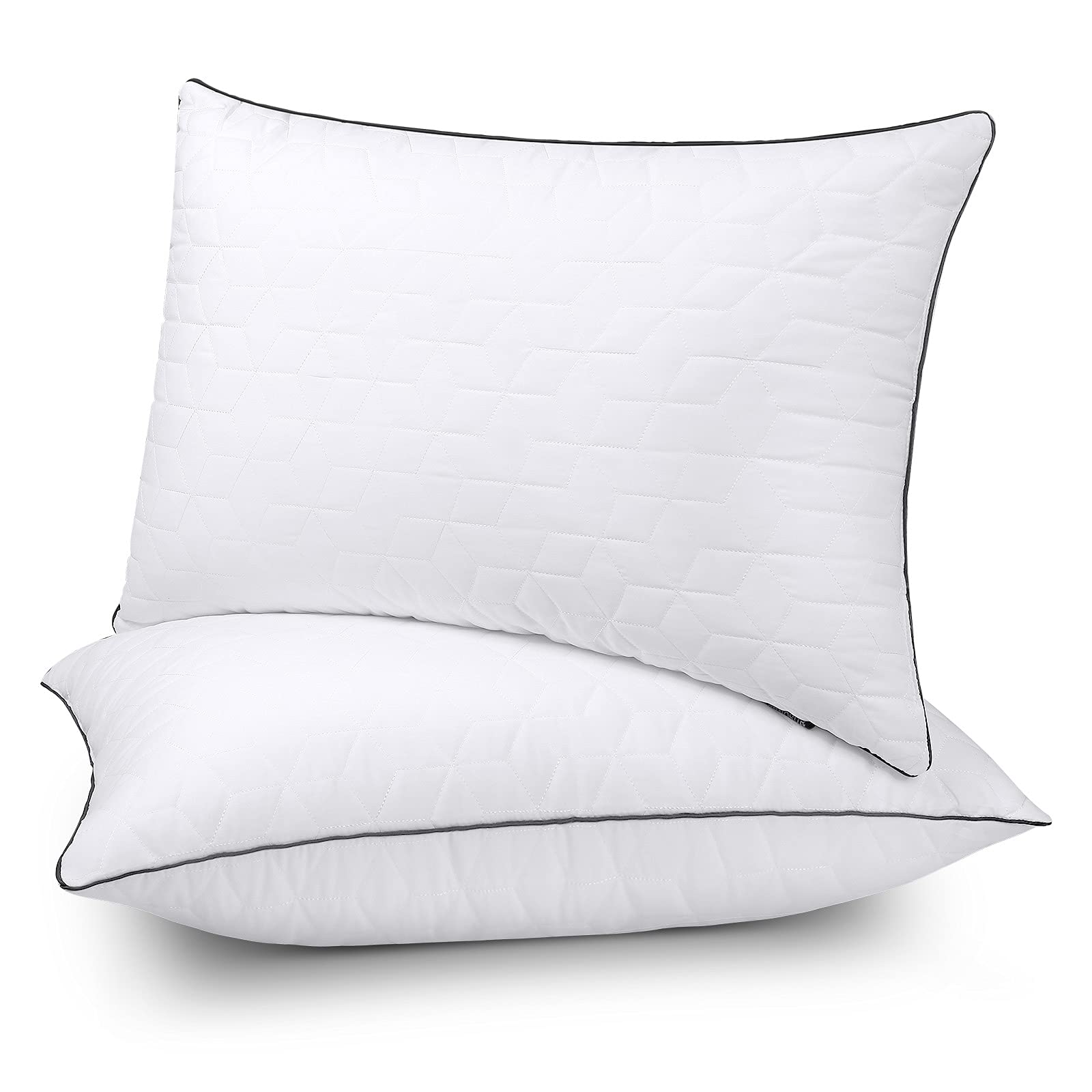 Premium Hypoallergenic Down Alternative Pillows Set of 2 - Standard Size Luxury Plush Gel Bed Pillows for Side, Back & Stomach Sleepers - Hotel Quality Comfort for Better Sleep & Neck Support