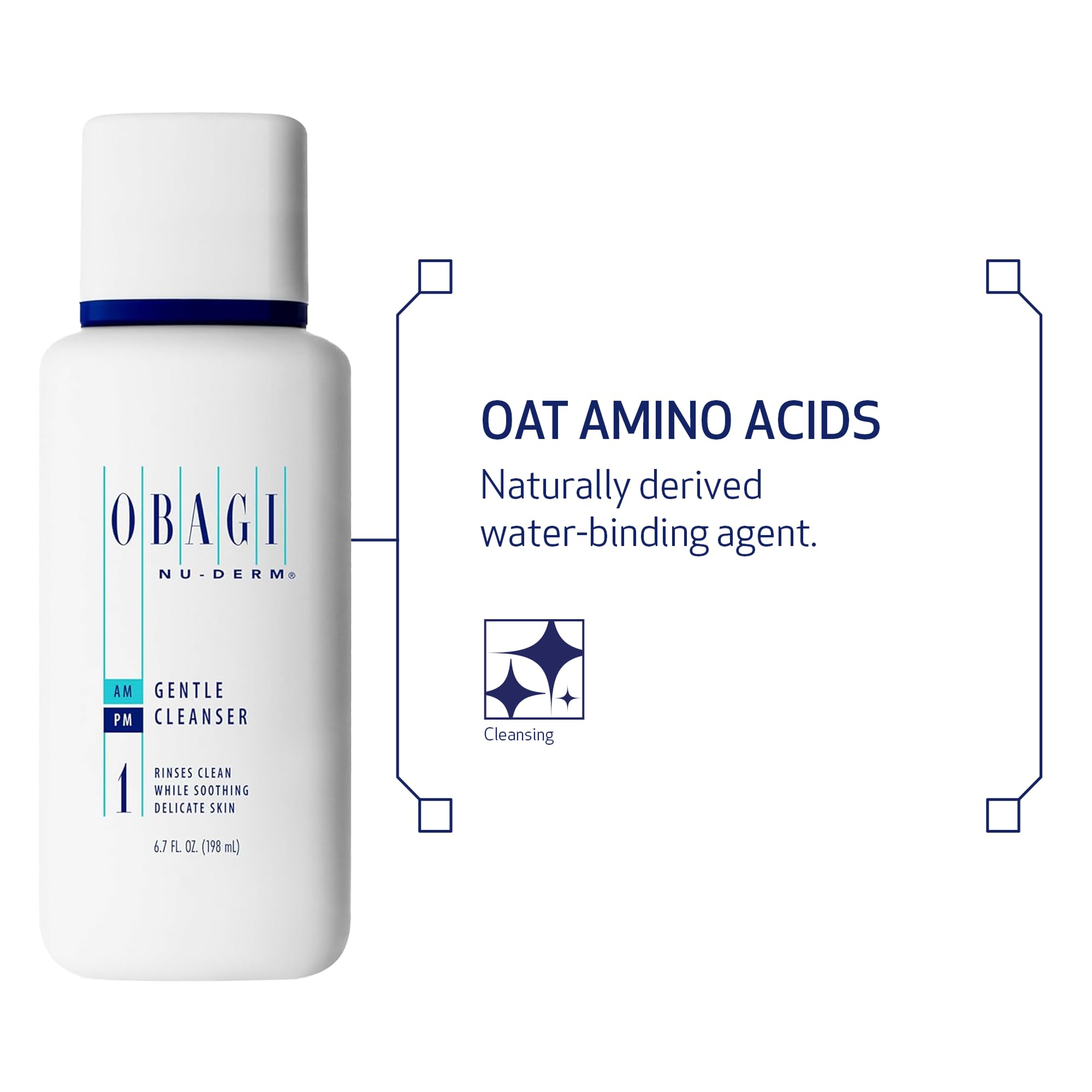 Obagi Medical Nu-Derm Gentle Face Cleanser for Normal to Dry Sensitive Skin - Daily Facial Wash for Removing Dirt, Oil, Makeup & Impurities | Dermatologist Recommended for Morning & Night Skincare Routine