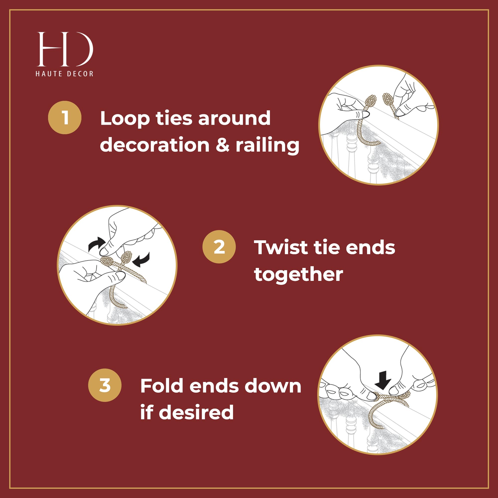 White Decorative Twist Ties 6-Pack - Hang Lights & Decor for Parties