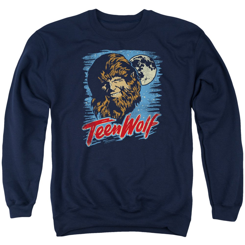 Teen Wolf Moon Wolf Unisex Crewneck Sweatshirt for Men & Women | Soft Cotton Pullover Hoodie | Perfect for Casual Wear, Street Style & Wolf Pack Fans