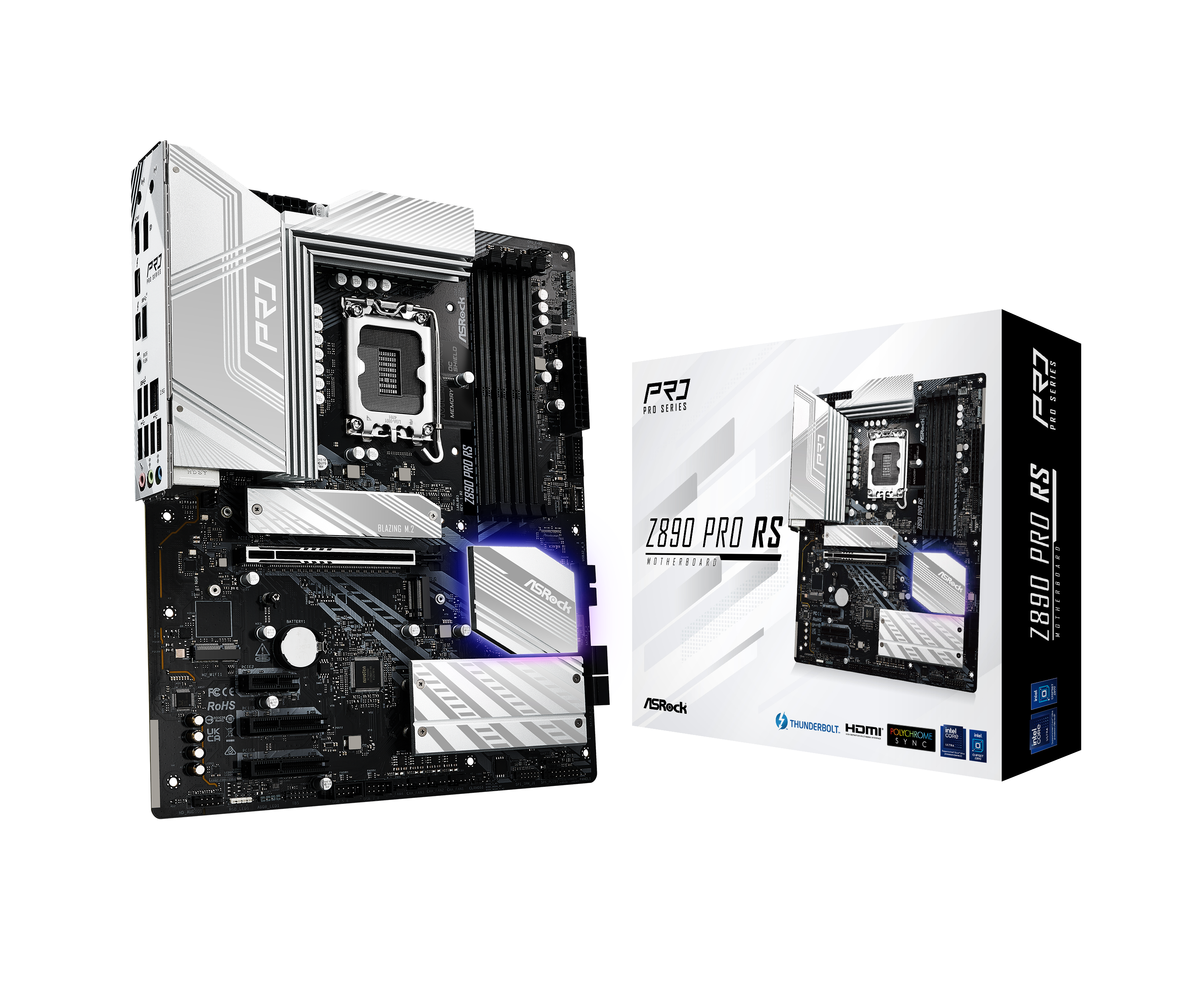 ASRock Z890 Pro RS LGA 1851 DDR5 ATX Motherboard - High Performance Gaming & Workstation PC Build for 4K Gaming, Video Editing, and Content Creation