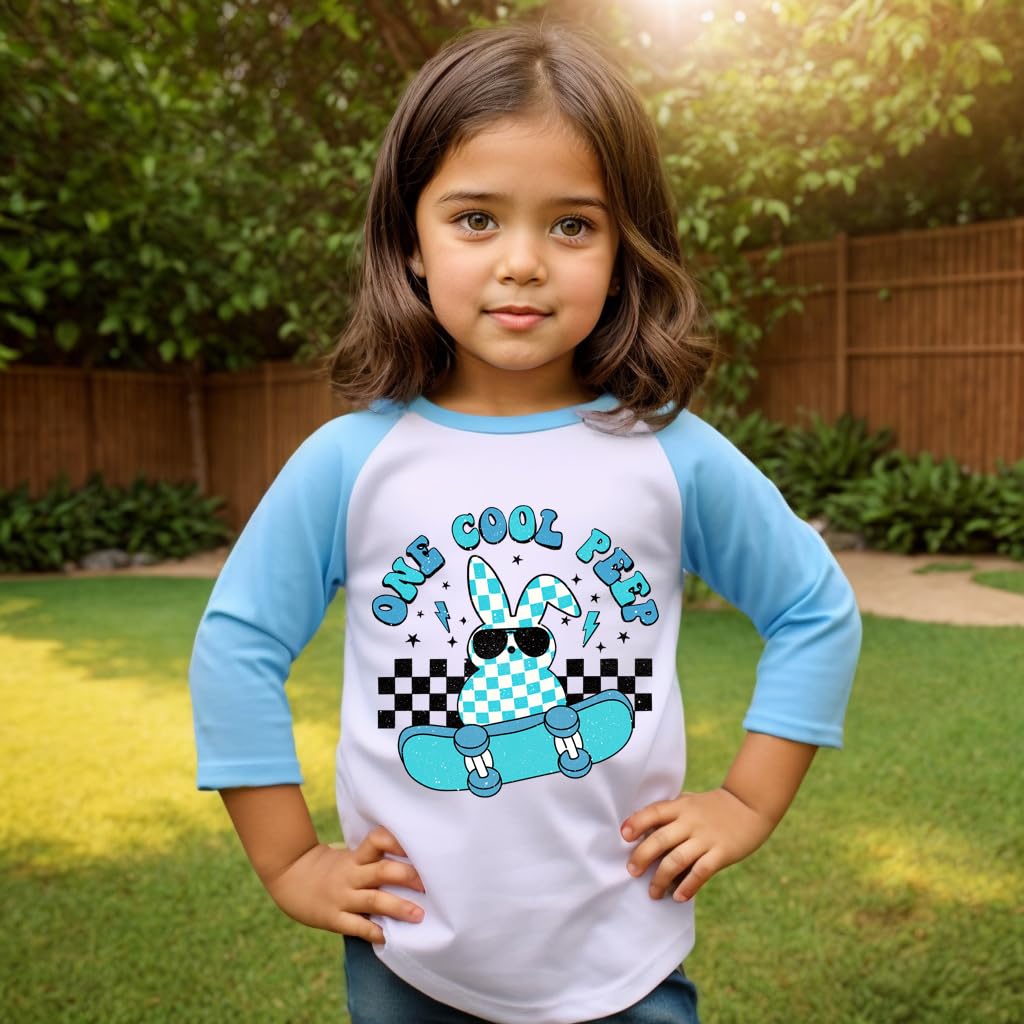Easter Shirt for Toddlers 3/4 Sleeve Raglan Top - Cute Easter Outfit for Boys & Girls Ages 2-7 - Perfect for Easter Egg Hunts, Church & Family Photos