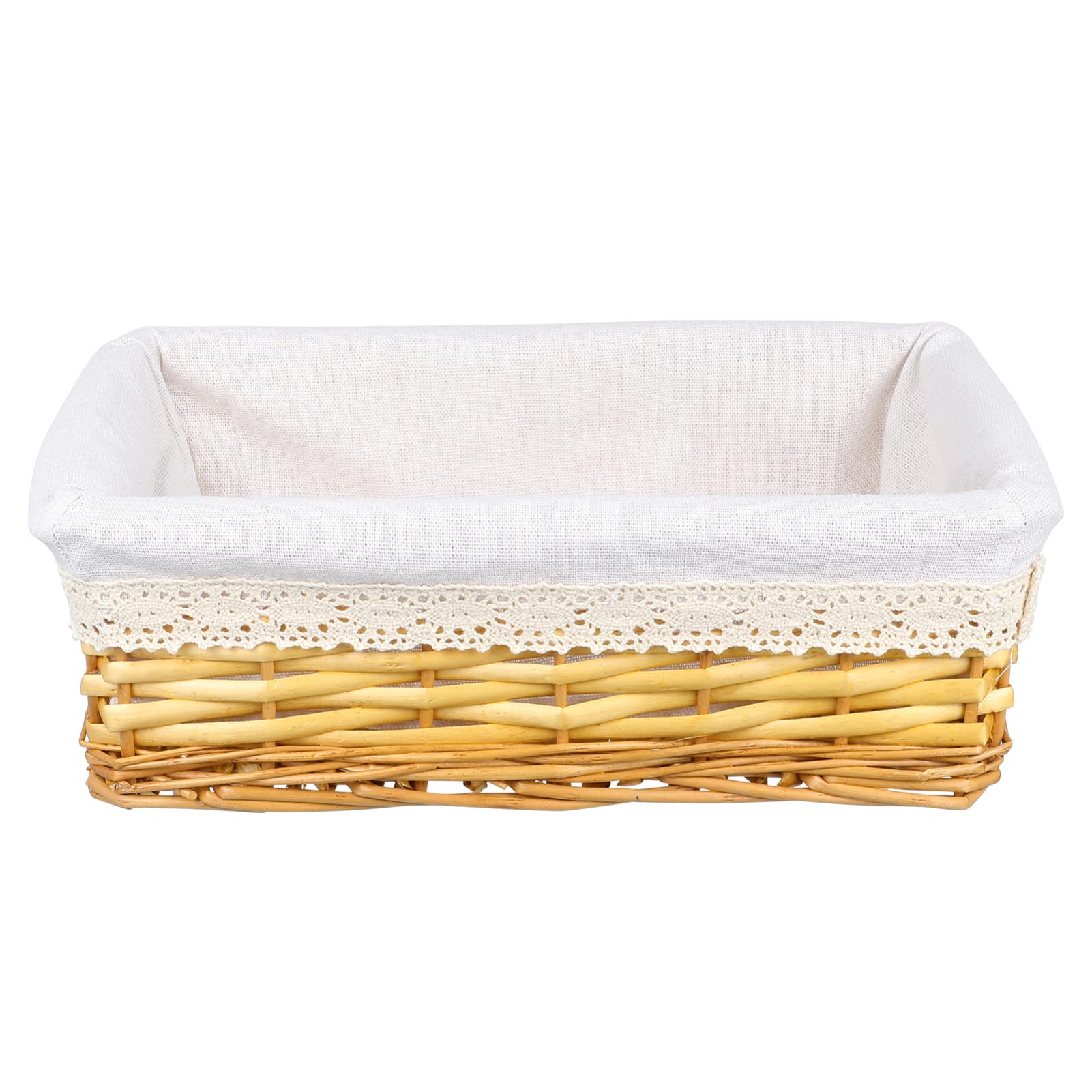 Hemoton Handmade Wicker Woven Storage Basket - Natural Rattan Organizer for Home, Office & School - Compact Lightweight Tabletop Basket for Clutter-Free Organization (Perfect for Books, Toys, Magazines & Office Supplies)