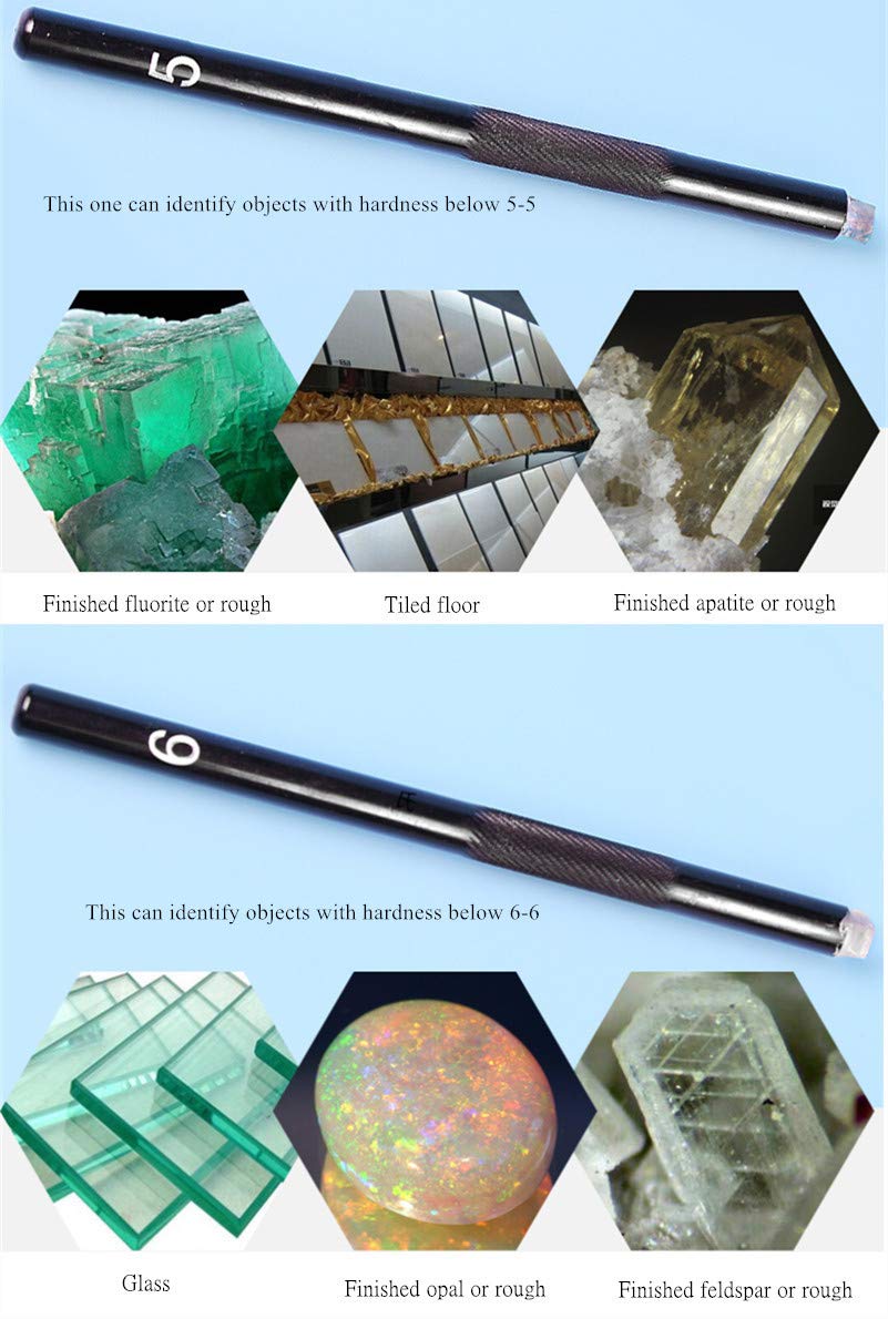 Mohs Hardness Test Kit - 5 Pack Mineral Identification Tools for Gemstones, Jade & Jewelry (Hardness 5-9) | Professional Scratch Tester for Geology, Mining & Industrial Use | Perfect for Jewelers, Collectors & Students