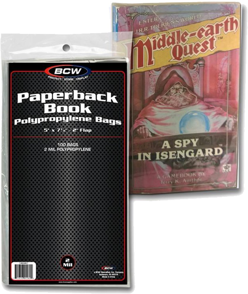 BCW Paperback Book Bags - 100 Pack | Acid-Free Comic Book Storage | Perfect for Collectors, Libraries & School Supplies | Protect Your Books & Comics