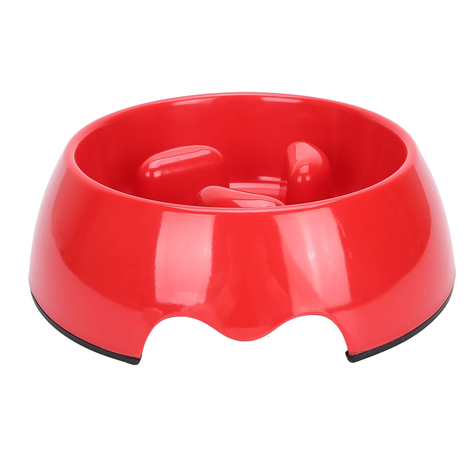 LZKW Slow Feeder Dog Bowl - Natural Material Puzzle Bowl Feeder for Fast Eaters, Anti-Choking & Non-Slip Design to Reduce Excessive Eating - Small Size, Red - Perfect for Mealtime Training and Portion Control