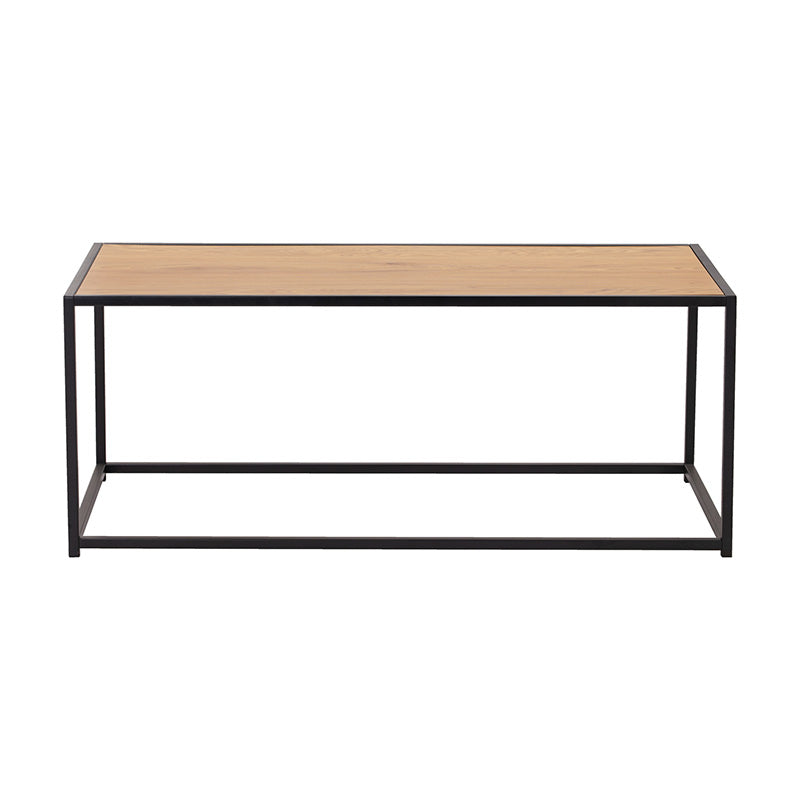 BRADFORD 100cm Coffee Table - Natural & Black Finish Modern Living Room Furniture for Small Spaces & Apartments