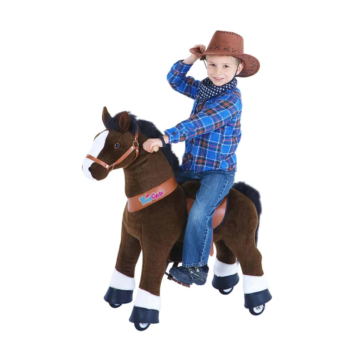Ponycycle Ride-On Toy for Kids Ages 4-8 | Medium Size Wooden Rocking Horse | Perfect for Indoor & Outdoor Play, Birthday Gifts, and Pretend Play Activities