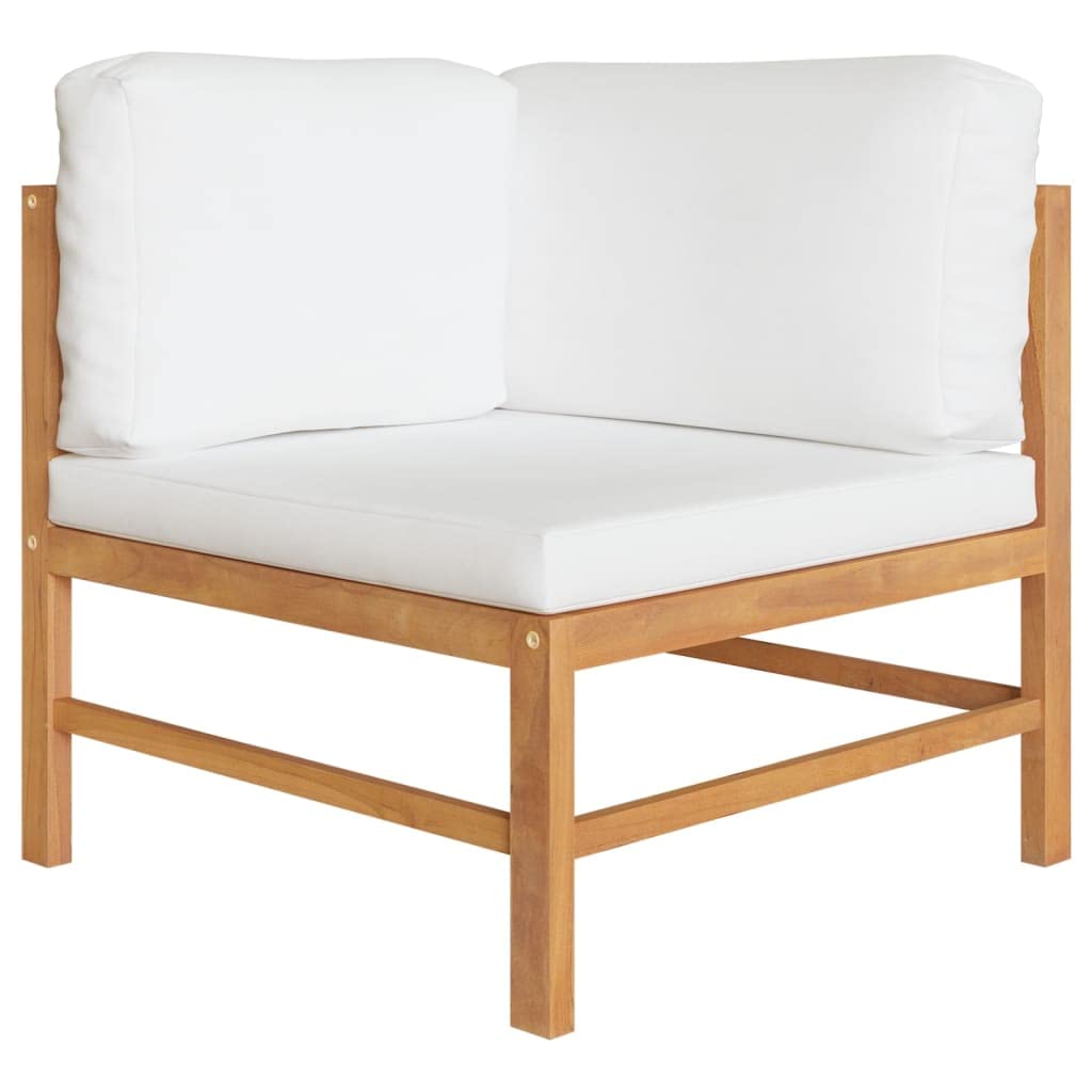 Premium 2-Seater Teak Patio Bench with Cream Cushions - Weather-Resistant Outdoor Furniture for Garden, Terrace, Balcony - Comfortable & Easy to Clean - Perfect for Relaxing, Entertaining, or Sunbathing
