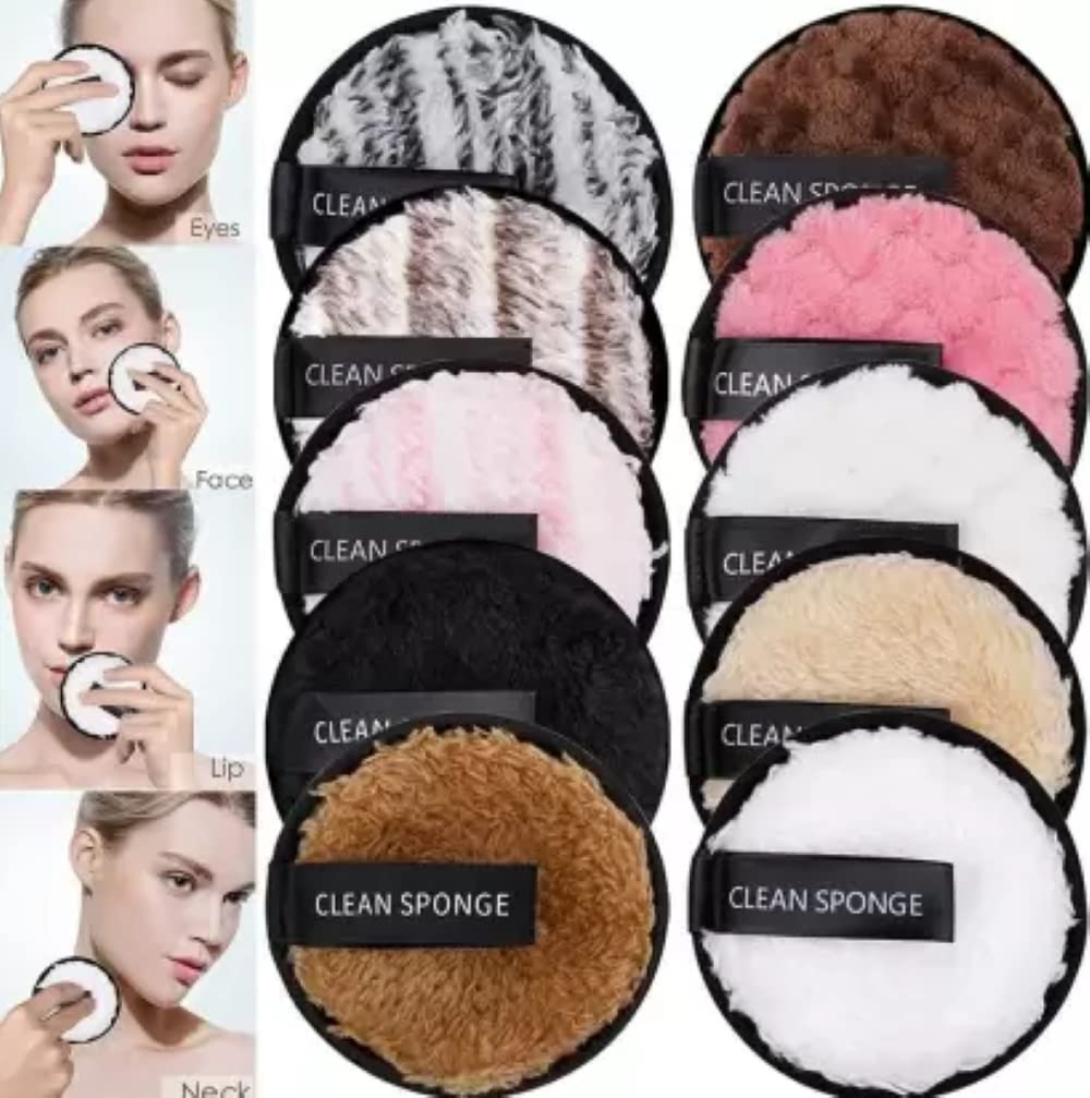 Gentle Fiber Makeup Remover Pads - Reusable Facial Cleansing Pads for All Skin Types | Perfect for Daily Makeup Removal & Skincare Routine