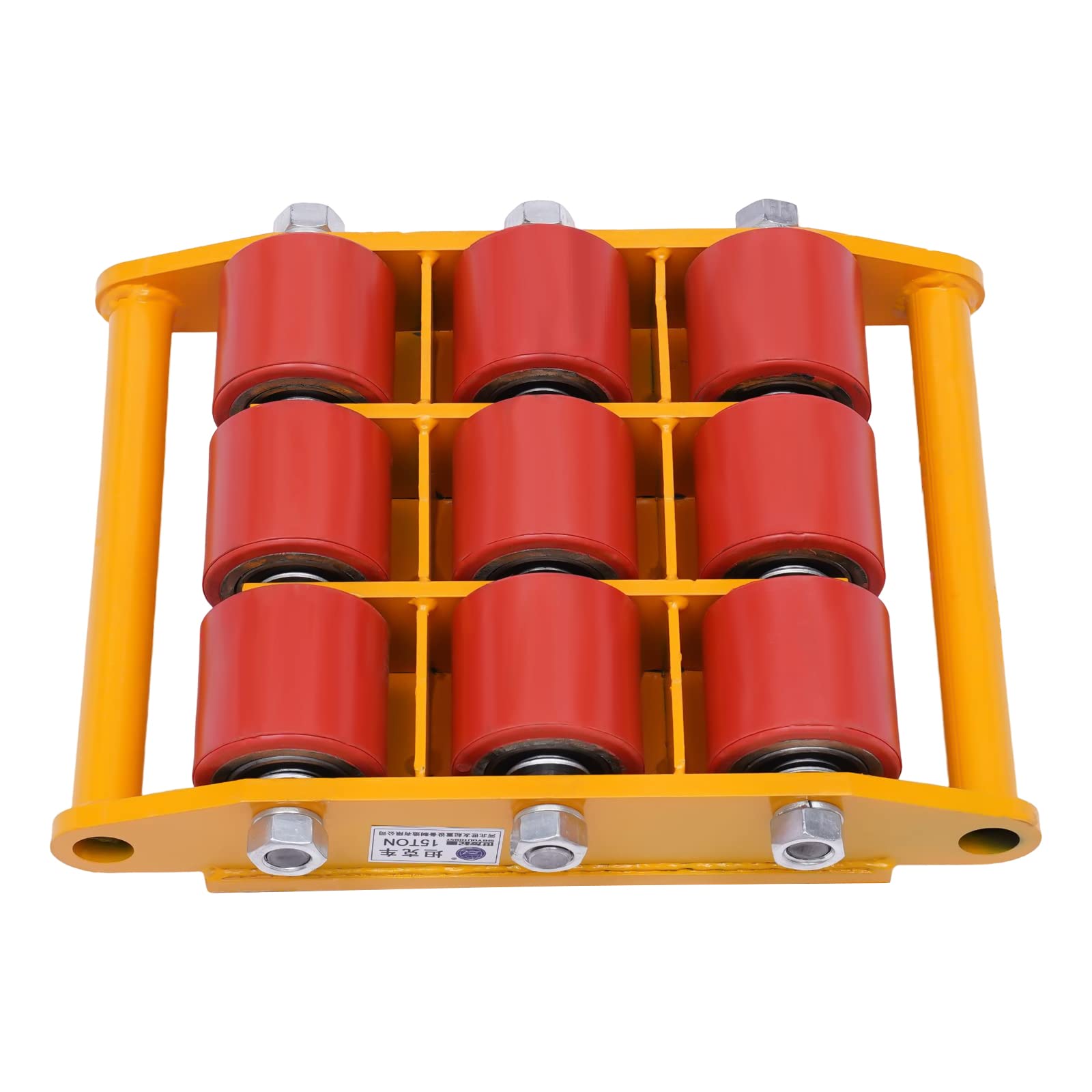 TBVECHI 15T 33000lb Heavy Duty Machinery Skate - Mini Industrial Machine Mover with 9 Roller Cargo Trolley for Workshop, Factory & Warehouse Equipment Moving
