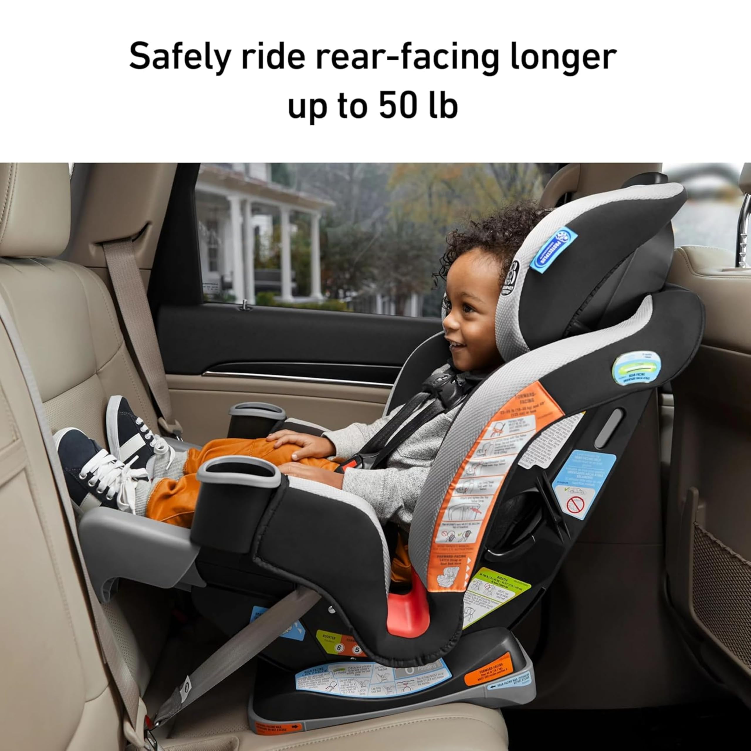 Graco Extend2Fit 3-in-1 Convertible Car Seat - Rear Facing, Forward Facing & Booster Seat | Grey | Safe & Comfortable for Toddlers to Big Kids | Perfect for Long Road Trips & Daily Commutes