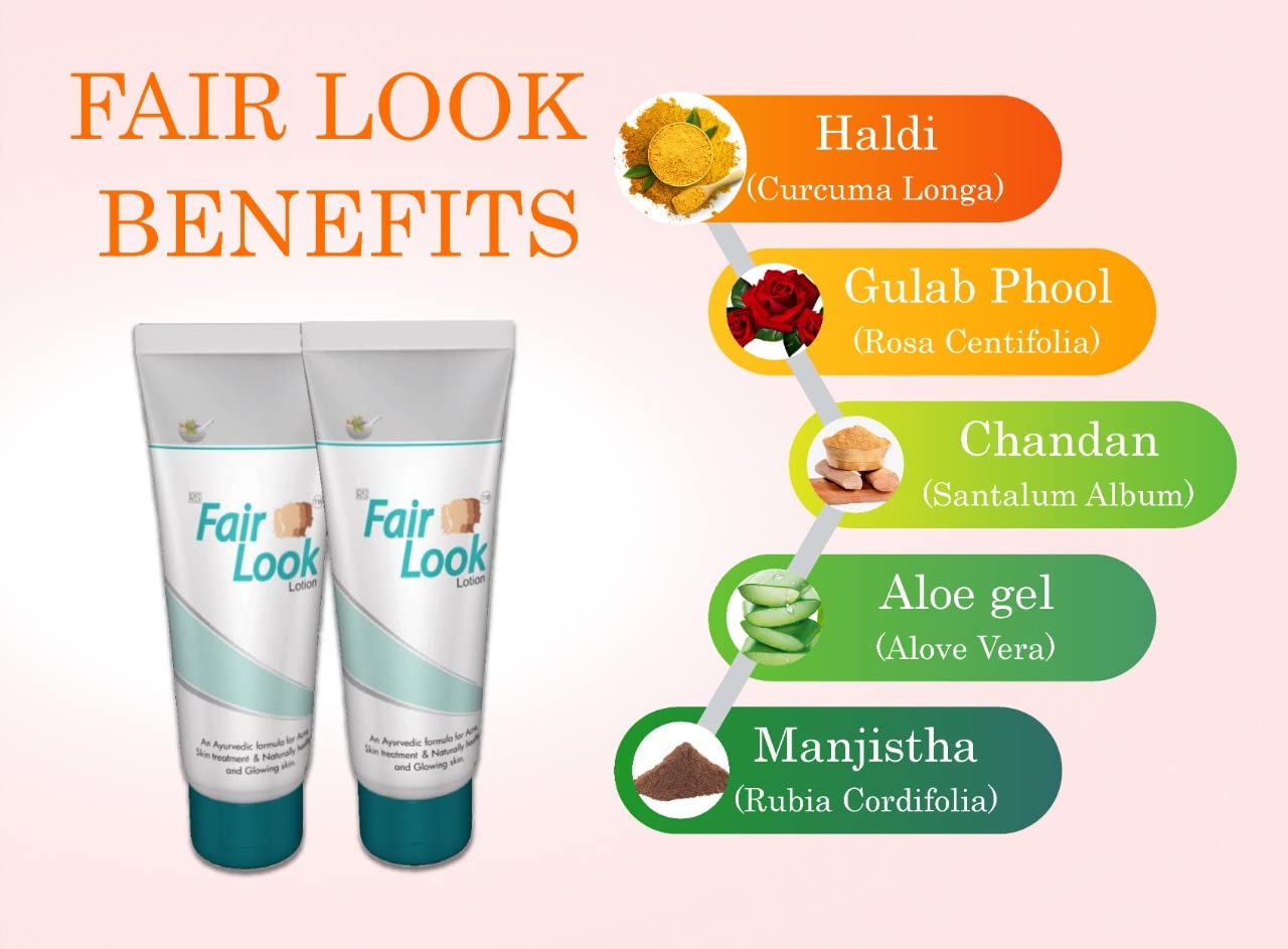 DreamAds Ayurvedic Fair Look Care Face Lotion - Natural Skin Brightening & Glow Enhancement (Pack of 2, 2x100g) for Daily Skincare Routine & Radiant Complexion