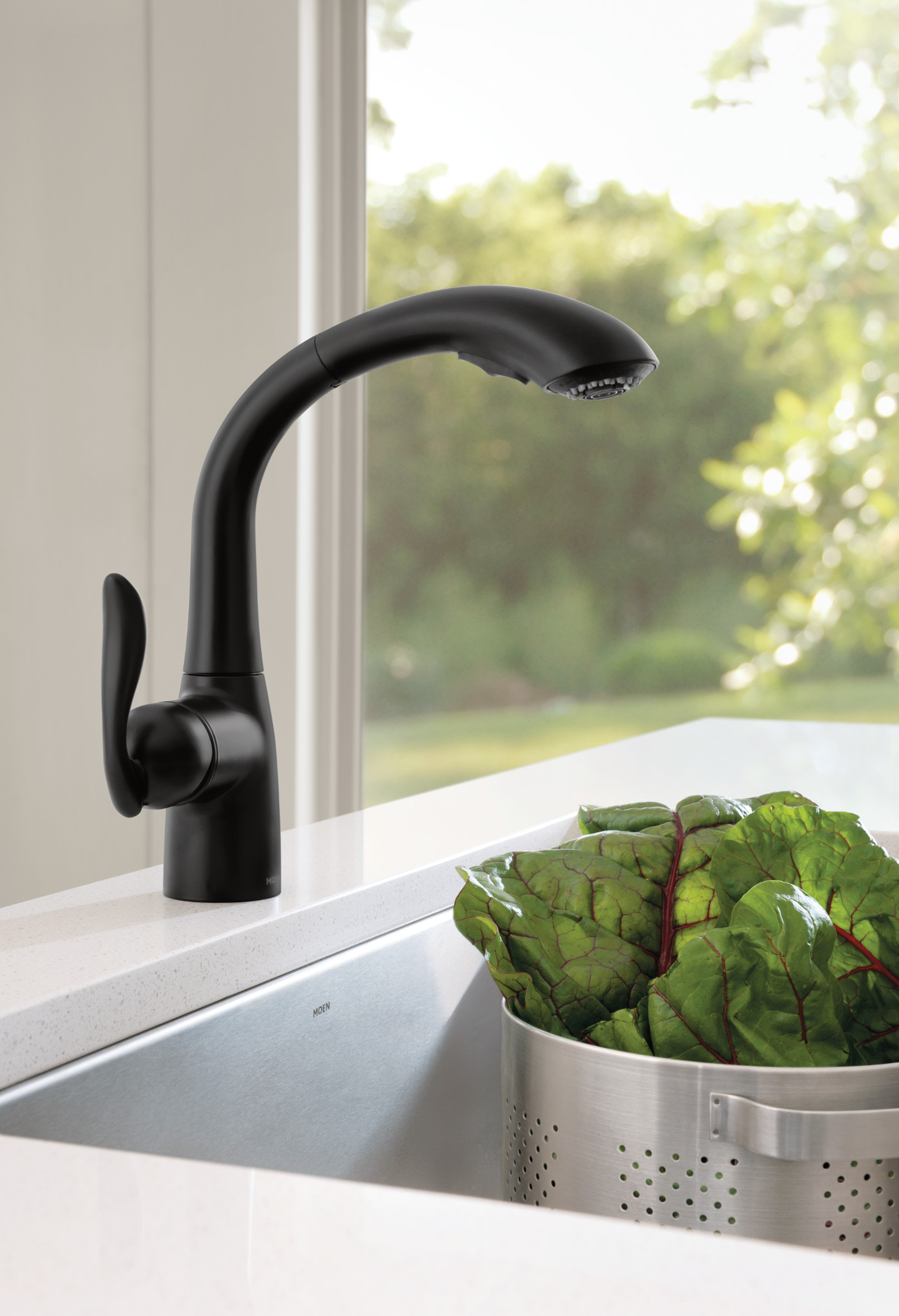 Arbor Chrome One Handle High Arc Pullout Kitchen Faucet - Modern Brushed Nickel Finish, Lead-Free Design for Easy Dishwashing & Food Prep - Perfect for Farmhouse, RV & Small Kitchen Sinks